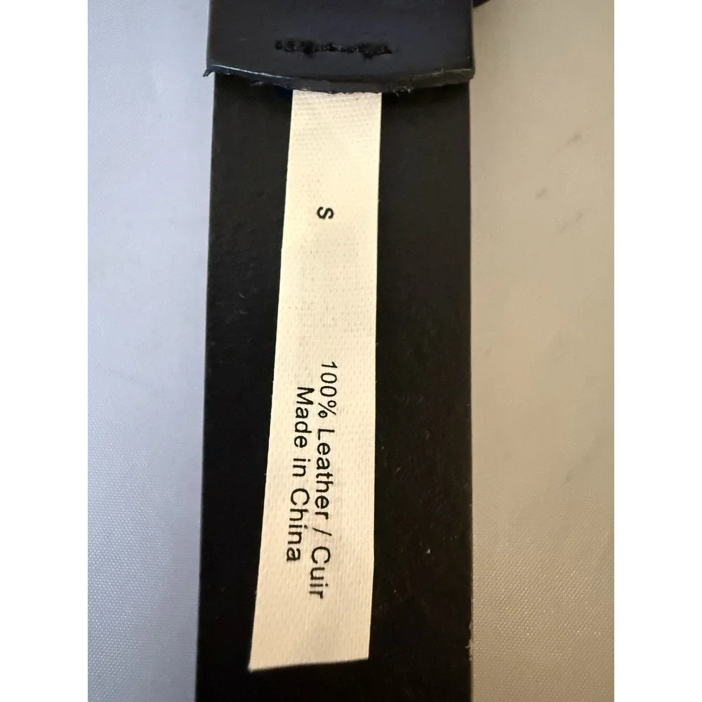 J.Crew Black Classic Belt in Genuine Leather Size Small Gold Buckle Casual Dress